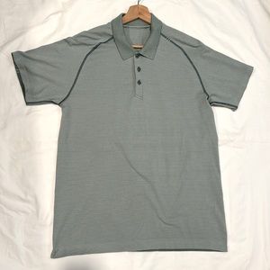 Lululemon Green Stripes Polo Shirt